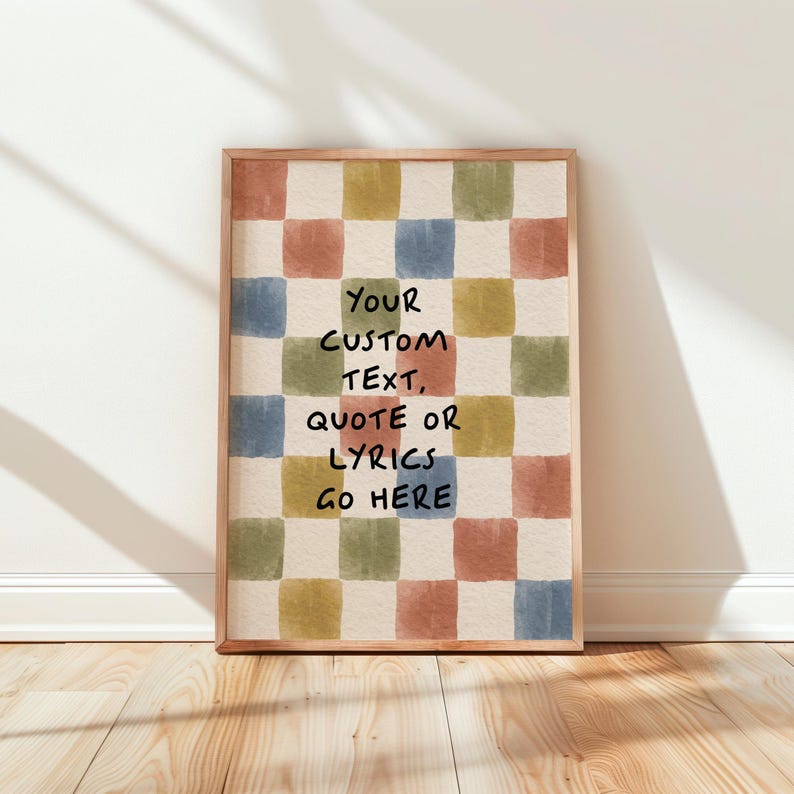Personalised Text Gift - Custom Song Lyrics Print - Handwritten Style Quote Poster - Vintage Wall Art Decor