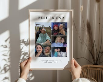 Best Friend Photo Collage Print, Personalised Friendship Gifts