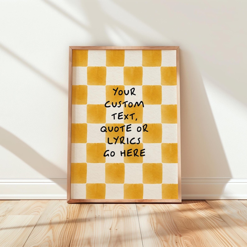 Personalised Text Gift - Custom Song Lyrics Print - Handwritten Style Quote Poster - Vintage Wall Art Decor