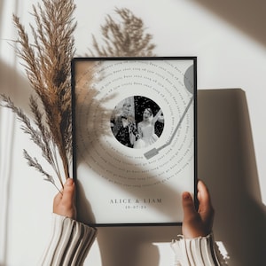Personalisierter Vinyl Druck mit Foto, Unser Song Hochzeitsgeschenk, Erster Tanz Druck, Geburtstagsgeschenk für Paare, Benutzerdefinierte Schallplatte Kunst