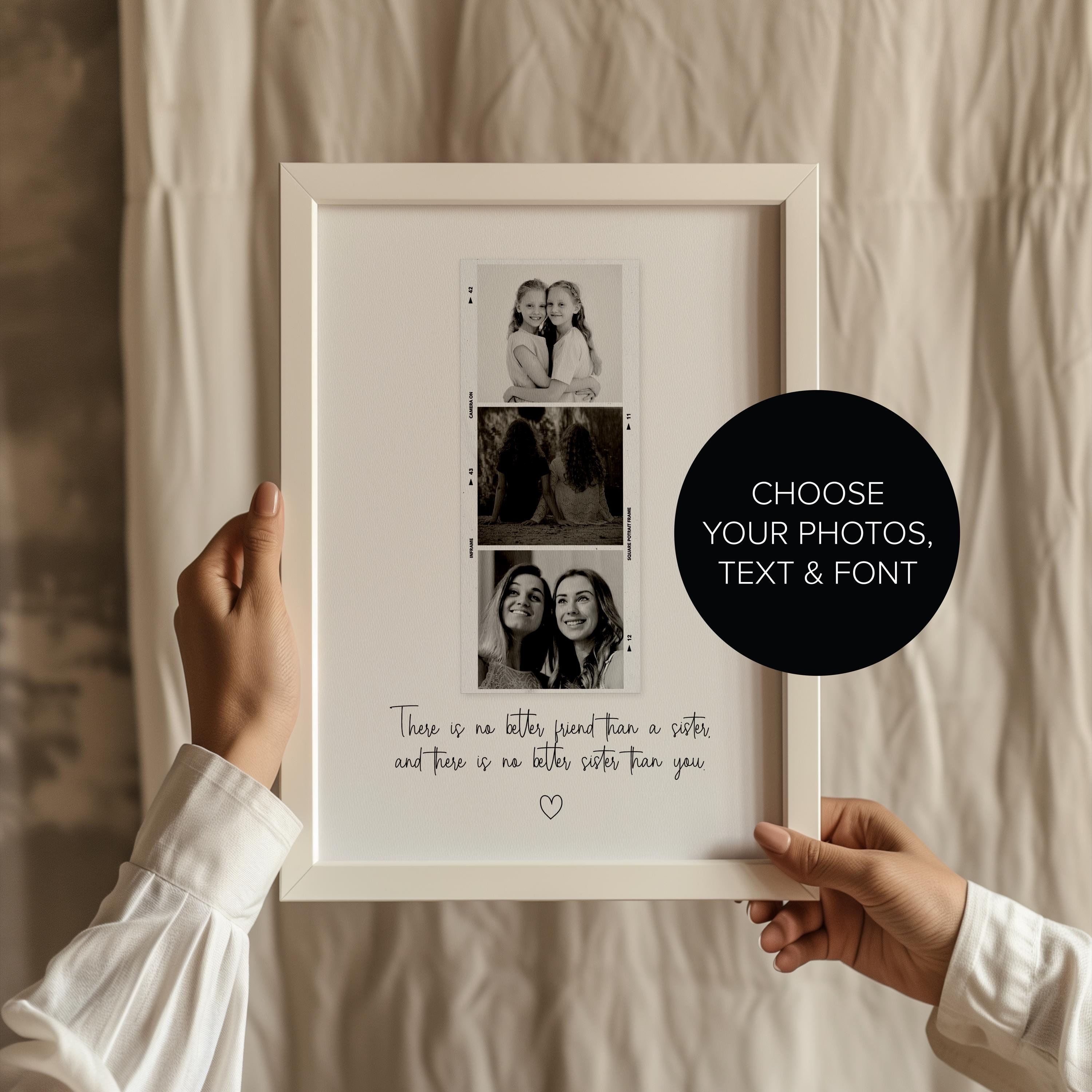 Regalo per sorella, stampa personalizzata per sorelle, regalo personalizzato per sorella con foto, regalo di compleanno per migliore amica/sorella