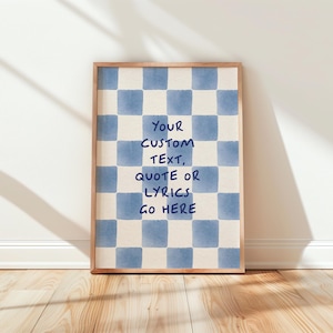 Personalised Text Gift - Custom Song Lyrics Print - Handwritten Style Quote Poster - Vintage Wall Art Decor