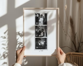Wedding Anniversary Gift, Personalised Photo Strip Print, Custom Keepsake, Husband Wife Present