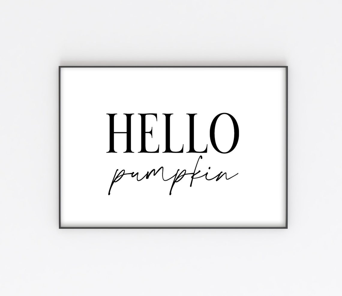 Hello Pumpkin Wall Art Prints Hello Pumpkin Print Autumn Etsy