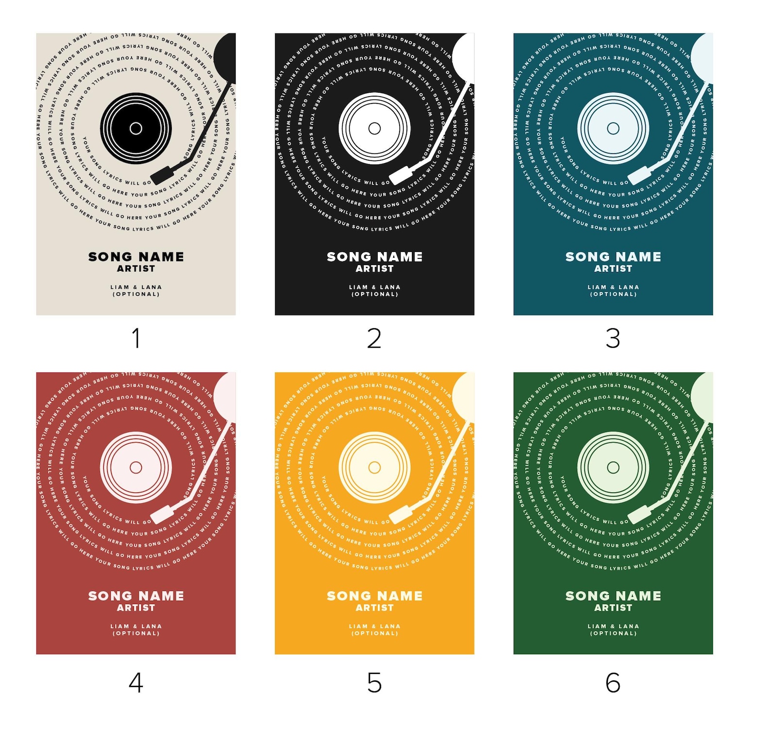 Impression Personnalisée de Paroles de Chanson aperçu 3