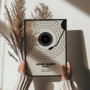 Unser Lied personalisierter Druck, erster Tanz Geschenk, Hochzeitsgeschenk, Musikwandkunst, benutzerdefiniertes Vinylgeschenk, Geschenke für Paare
