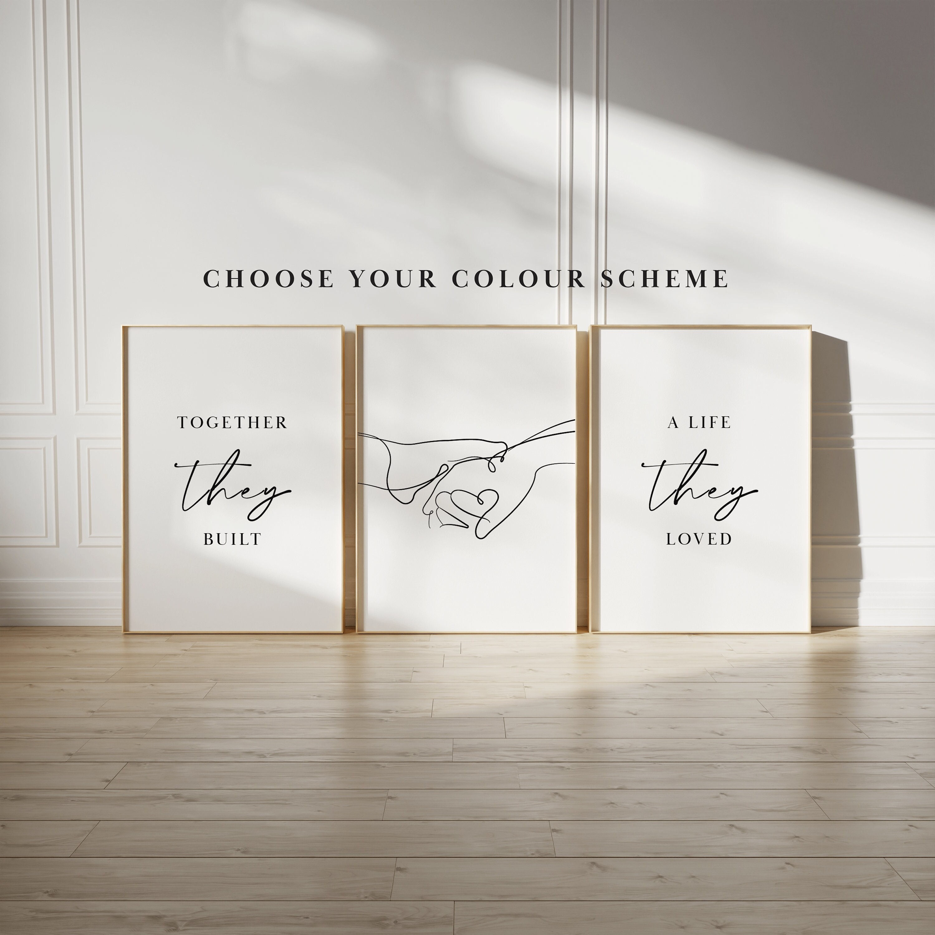 Trio Set of 3 Bedroom Print, Set of Three Wall Art for Living Room, Set ...