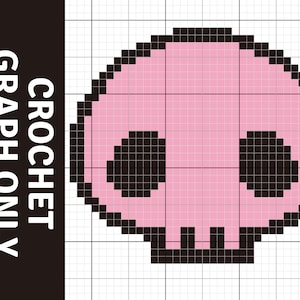 Cute Skull Crochet Graph Pattern // PDF Instant Download