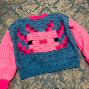 Pixel Axolotl Sweater Crochet Pattern image 6