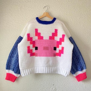 Pixel Axolotl Sweater Crochet Pattern image 9