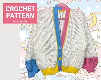 Patrón Cardigan Sueños Nublados // Descarga Digital // Patrón de Ganchillo PDF