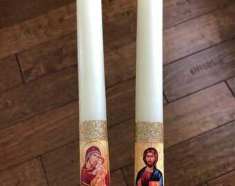 Orthodox Wedding Candles - Beeswax - Set of 2