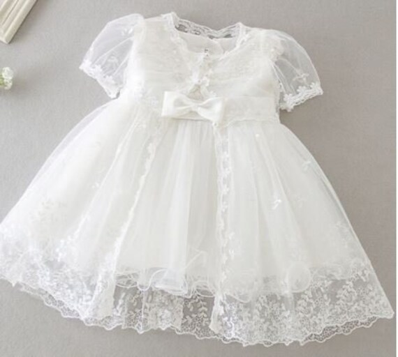 Short Sleeveless Christening Gown With Cover Up - Etsy