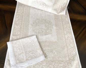 Linen Table Runner or Napkin, Beige