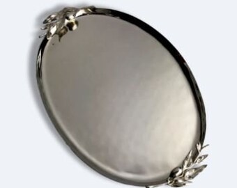 Greek Orthodox Stefana Stainless Steel Large Oval Tray