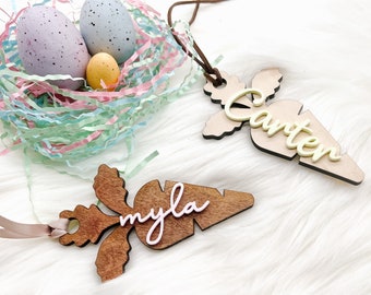 Wood Easter Basket Tags, Easter Name Tags, Bunny Name Tag, Acrylic Easter Tag, Custom Easter Tags, Personalized Easter Tag, Egg Basket Tag