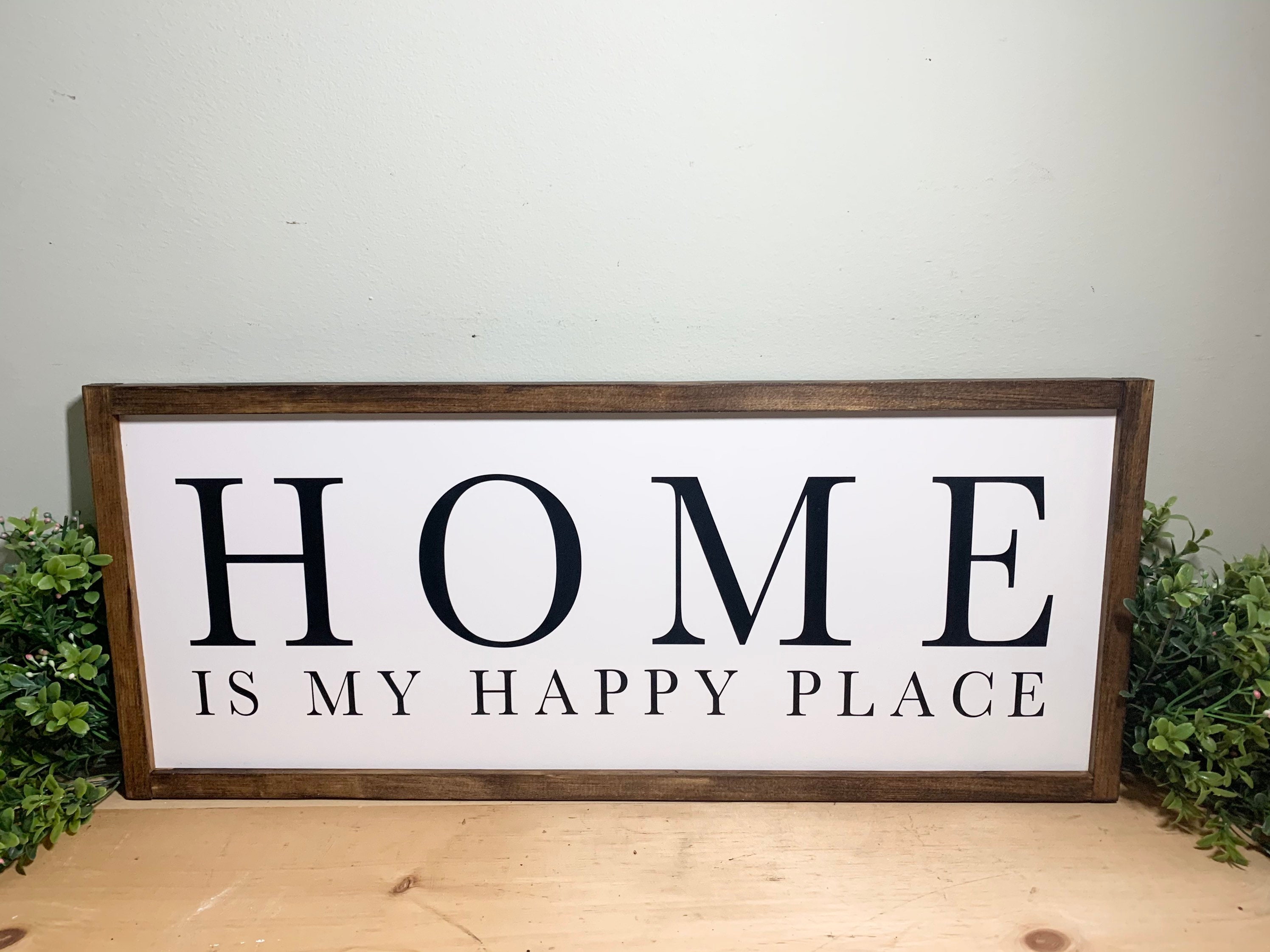 Home is My Happy Place Sign Cozy Home Sign Farmhouse Sign Etsy