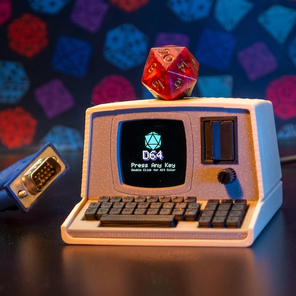 Console'88 - Rouleau à dés numérique, ordinateur miniature rétro pour D&D et jeux sur table