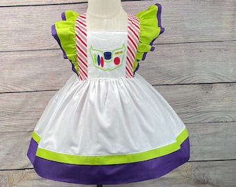 Handmade Buzz Lightyear Inspired Cotton Dress, Space Ranger Costume