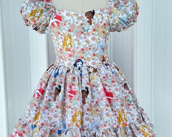 Cotton Puff Sleeve Disney Princess Dress - Etsy