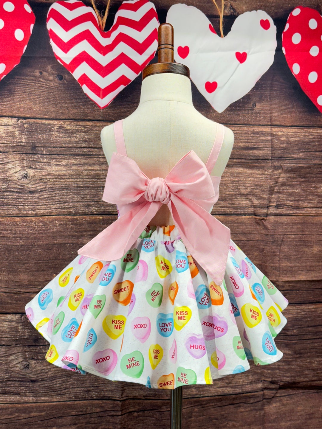 Valentine's Day Dress,girls' Heart Dress,pink Valentine Dress,heartfelt