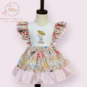 Girl Disney princess dress, Personalized princess dress ,Princess party dress ,First birthday princess dress