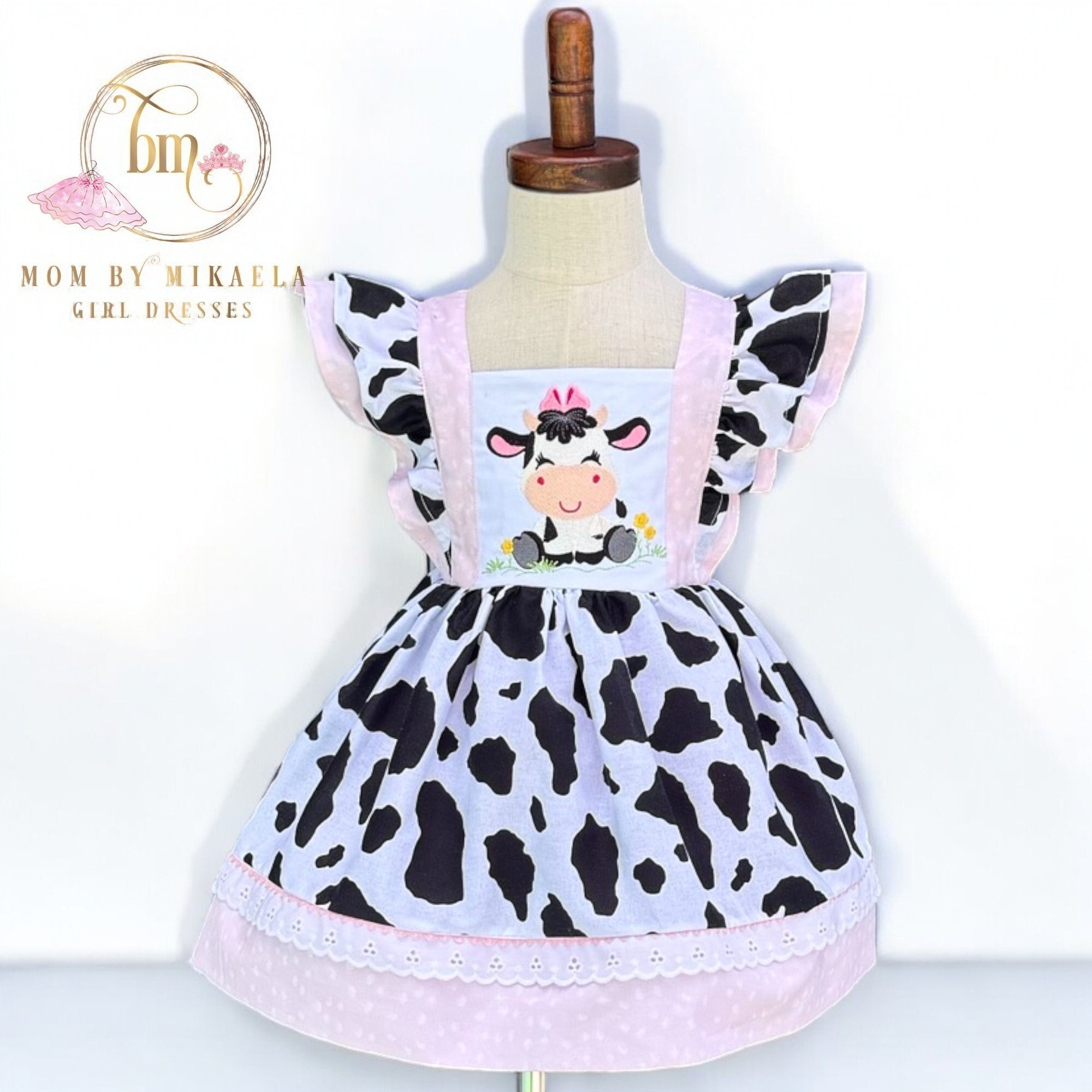 Purple cow print dress outlet