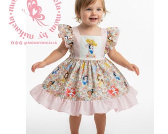 Robe de princesse Disney pour fille, robe de princesse personnalisée, robe de fête de princesse, robe de princesse pour premier anniversaire