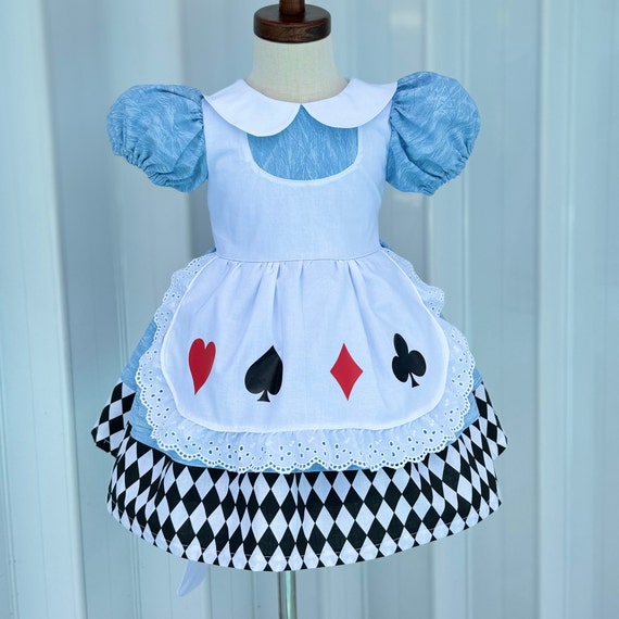 alice in wonderland black and white dress Alice in Wonderland Rave Dress – Trippy Wonderland Costume, Festival O –  Wrong Lever Clothing main image 1