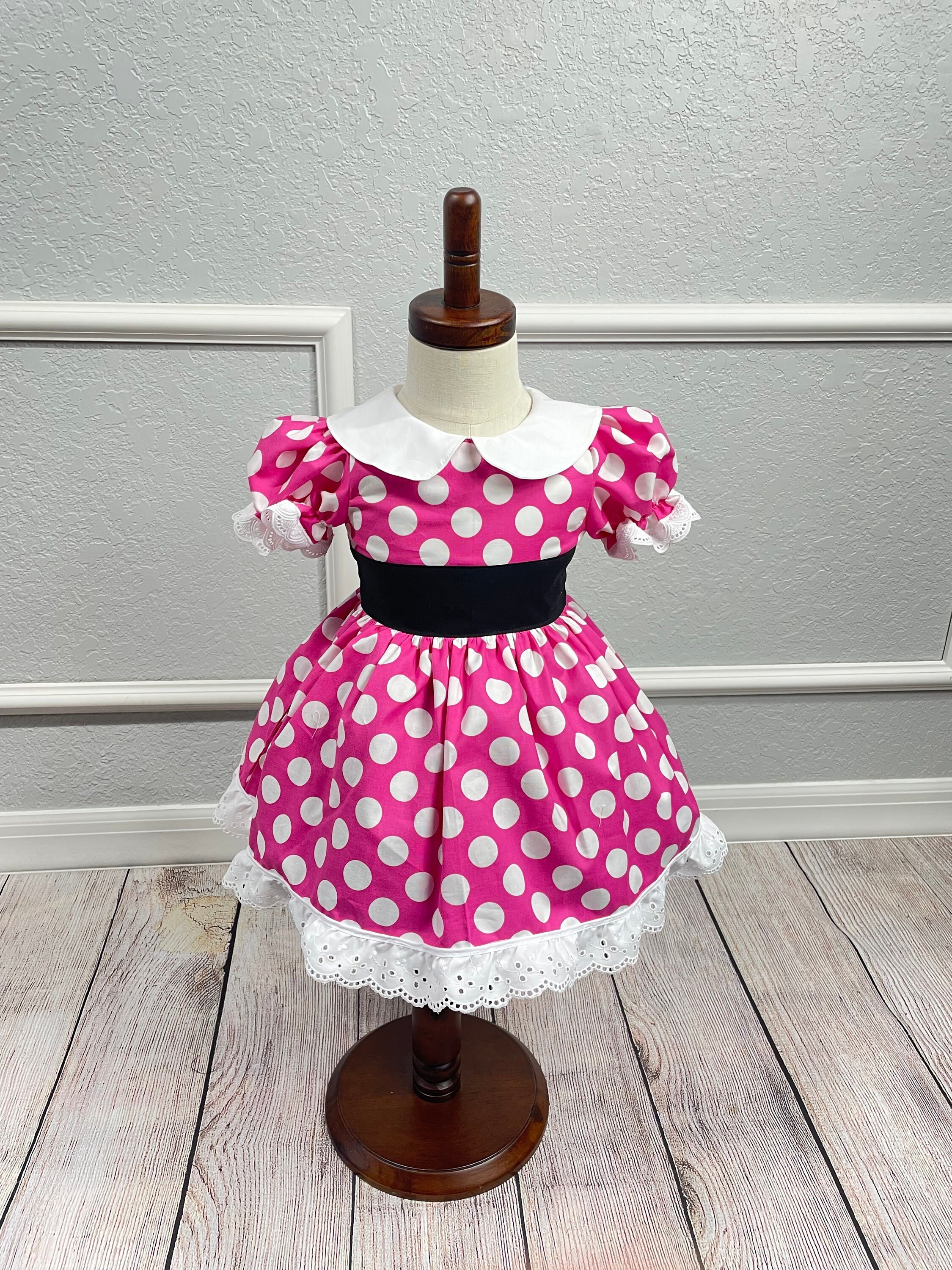 Petitebella Pink Dots Cupcake Outfit - White Shirt & Pink Skirt Set For Girls 1-3 Years