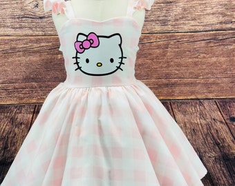 Kitty dress, Pretty Kitty Pink dress, Pink dress, Kitty outfit, Cat Lover, Cat Outfit