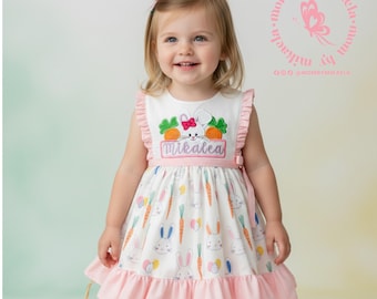 Easter dress with name, Girls Easter dress, Personalized Easter Dress, Easter Outfit