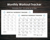 Monthly Workout Tracker, Monthly Fitness Planner, Monthly Workout Planner, Exercise Log, Workout Calendar, Printable