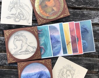 16 prints pack + Original Sketch - Dinovember, Creatuanary & Smaugust