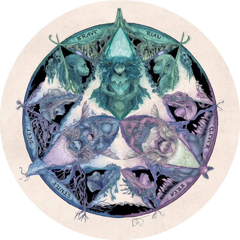 Three Gelflings 'The Dark Crystal Age of Resistance' 3rd Anniversary Fanart Print image 1