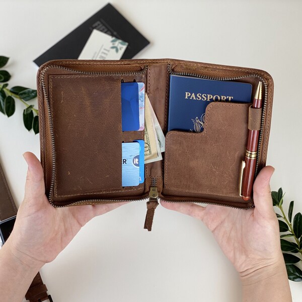 Travel Wallet Personalized, Leather Passport Wallet, Passport Holder