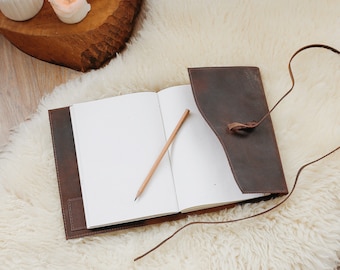 Custom Leather Journal Notebook with Refill, Soft Leather Diary and Travel Journal