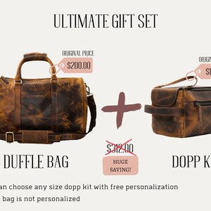 Personalized Leather Dopp Kitt for Men, Leather Men's Travel Toiletry Bag, Grooms Men Gift, Christmas Gift for Him image 5