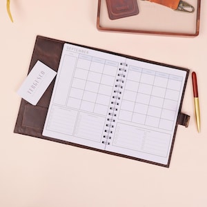 Leather Planner 2026, Personalized Daily Planner, Planner Cover Refillable, Productivity Planner, Gift for Her image 5