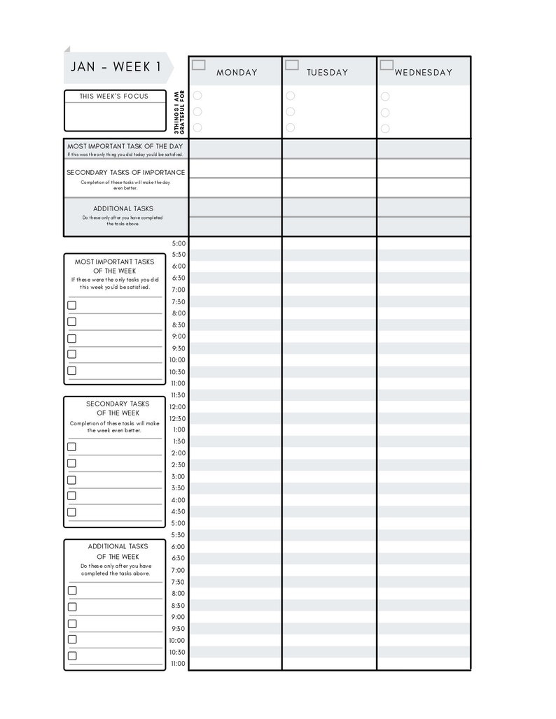 Productivity Calendar Goal Setting Planner, Leather Refillable Monthly Weekly Daily Planner with Time Slots image 7