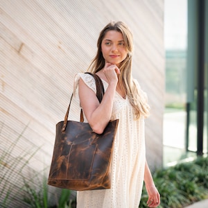 Large Tote Bag, Leather Aesthetic Everyday Tote, Premium Leather Work bag Shoulder Bag for Women, Gift for Her