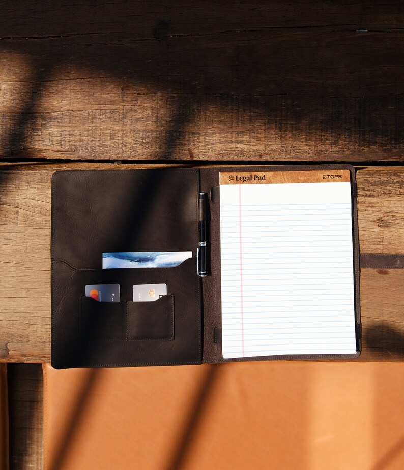Deluxe Leather Folio, Personalized Executive Business Portfolio Notepad Organizer, Leather Conference Folder, Corporate Gifts, Gift for Dad bild 4