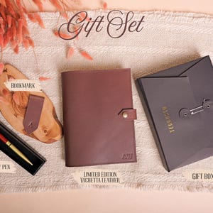 Personalized Leather Journal Notebook Diary, Leather Sketchbook, Travel Notebook, Corporate Gifts, Graduation Gift image 3