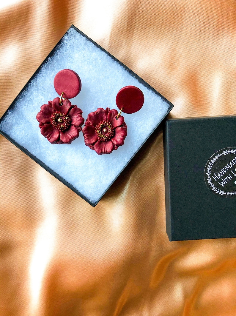 Womens Earrings Studs Girl Jewelry Teen Gifts Poppy Flower Earrings Valentines Day Gifts Cute Gifts for girls Birthday gifts for her