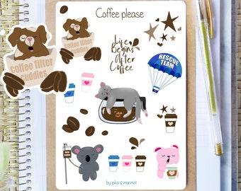 Coffee bullet journal stickers | coffee break stickers, coffee planner stickers, unique planner stickers, coffee lover gift, coffee obsessed