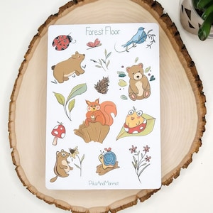 Cute fall sticker sheet for bullet journals and planners, fall sticker sheet, nature stickers, eco-friendly stickers, forest animal stickers