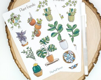 House plant sticker sheet, Plant stickers for journaling, Plant friend stickers, Plant lover gift idea, Aesthetic planner sticker, Plant mom
