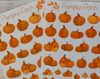 Pumpkin sticker sheet, Fall sticker sheet, Autumn sticker sheet, Cute fall stickers, Cozy fall stickers, Fall Etsy stickers, Mini pumpkins