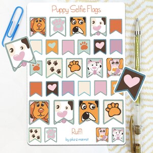 Dog planner stickers | Dog sticker sheet | Planner flag stickers | Cute dog stickers | Pet planner stickers | Dog lover stickers