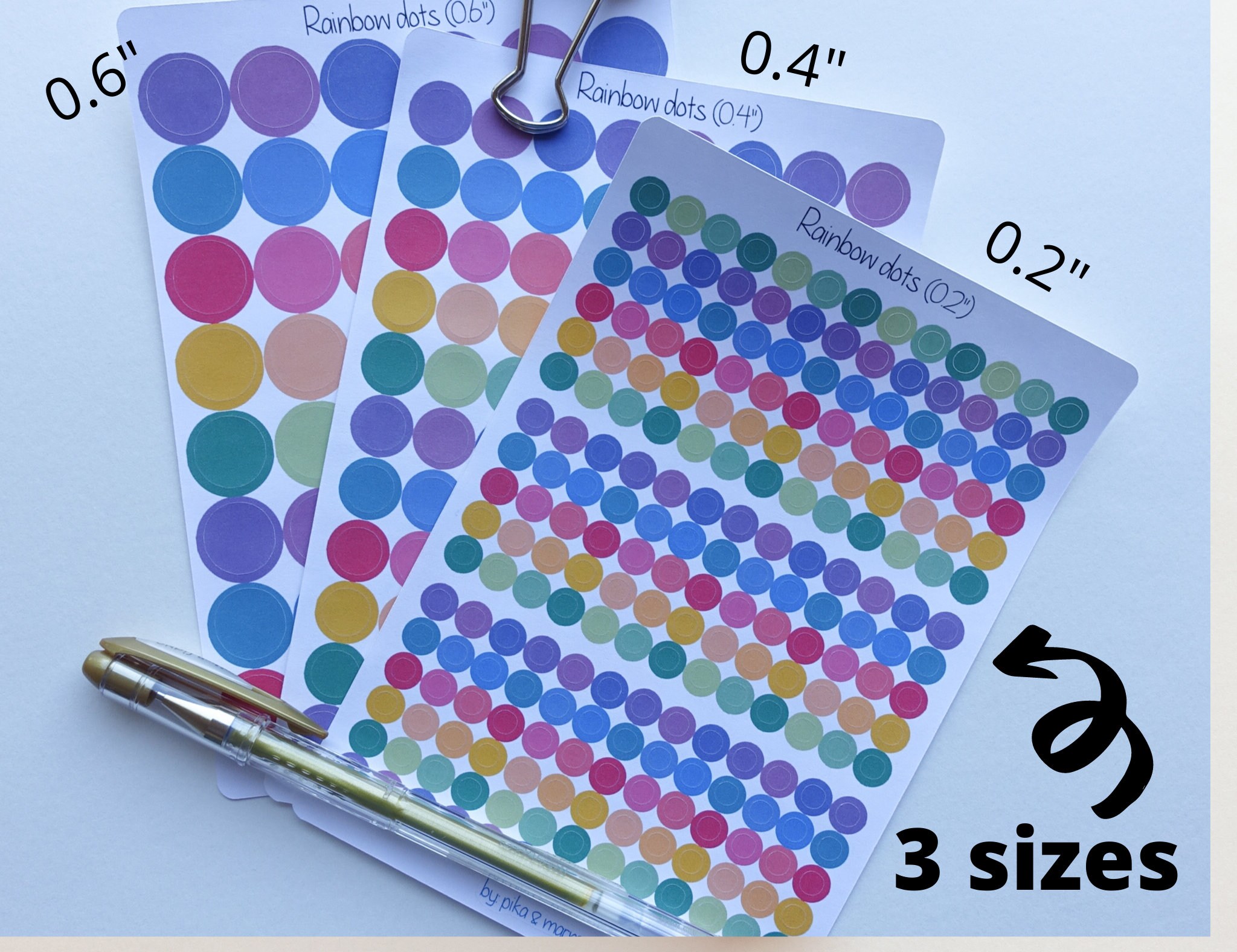 Polka Dot Stickers Dot Planner Stickers Dot Sticker Set - Etsy